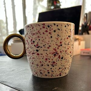 Speckled Mug with Gold Handle